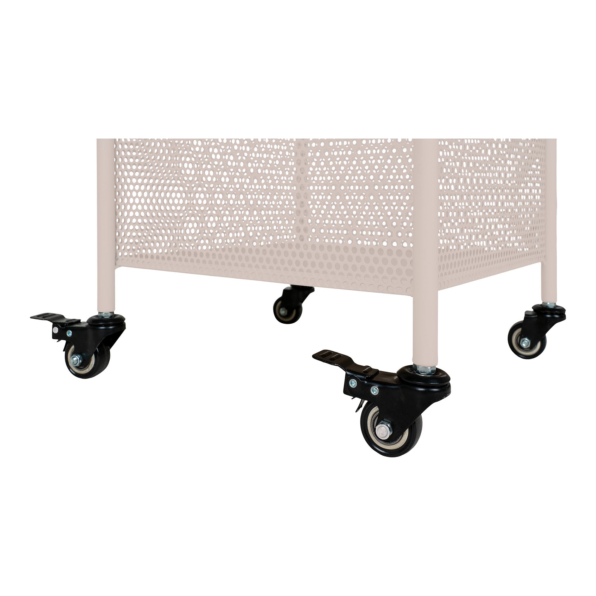 Torres Trolley - Staal, zandkleurig, 3 planken 35x35x100 cm