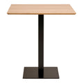Fano Cafétafel - Melamine, naturel, zwart metalen onderstel 70x70x75 cm