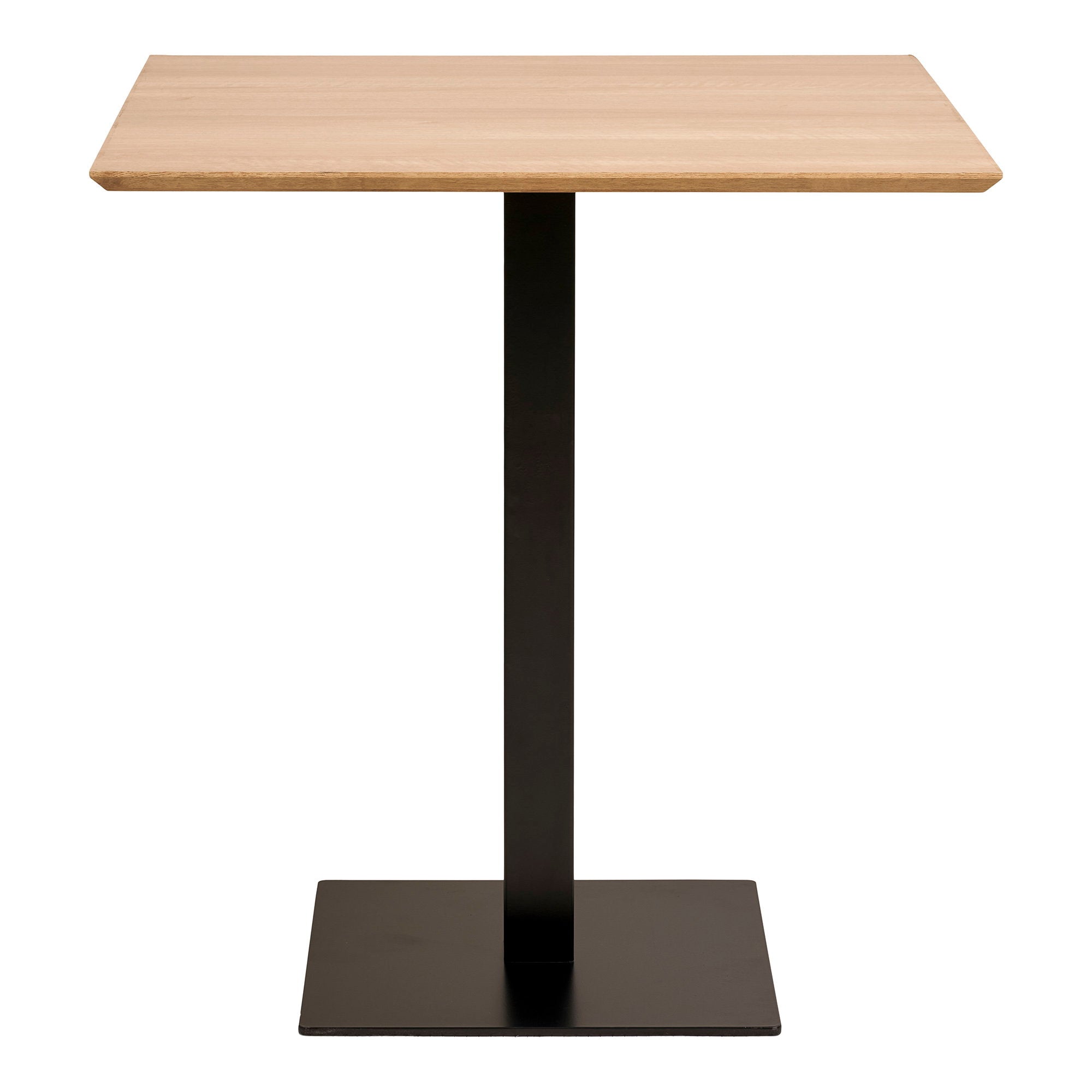 Fano Cafétafel - Melamine, naturel, zwart metalen onderstel 70x70x75 cm