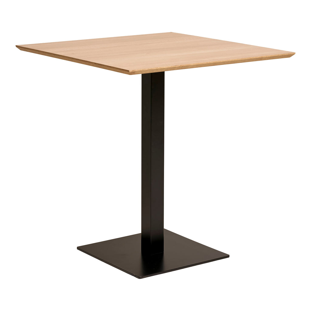 Fano Cafétafel - Melamine, naturel, zwart metalen onderstel 70x70x75 cm