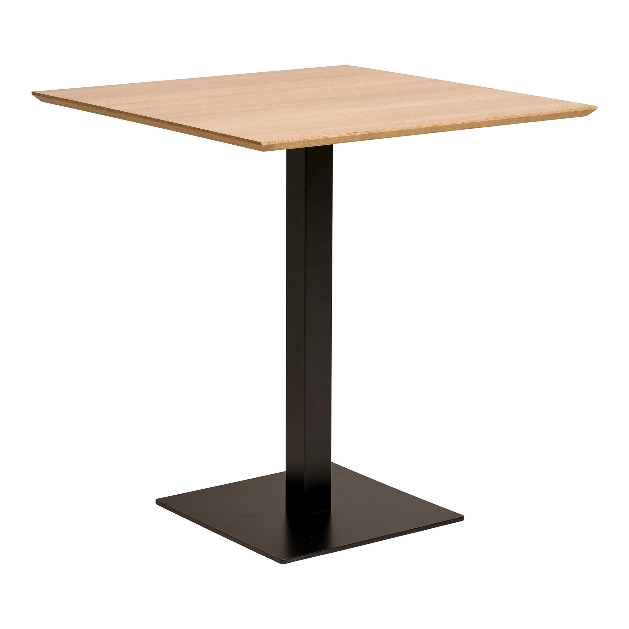 Fano Cafétafel - Melamine, naturel, zwart metalen onderstel 70x70x75 cm