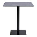 Fano Cafétafel - Melamine, donkere steenlook, zwart metalen onderstel 70x70x75 cm