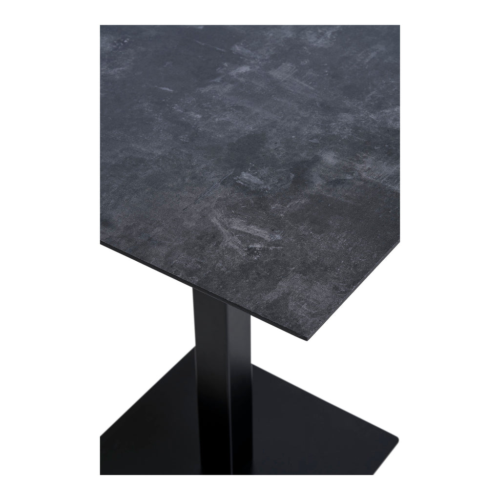 Fano Cafétafel - Melamine, donkere steenlook, zwart metalen onderstel 70x70x75 cm