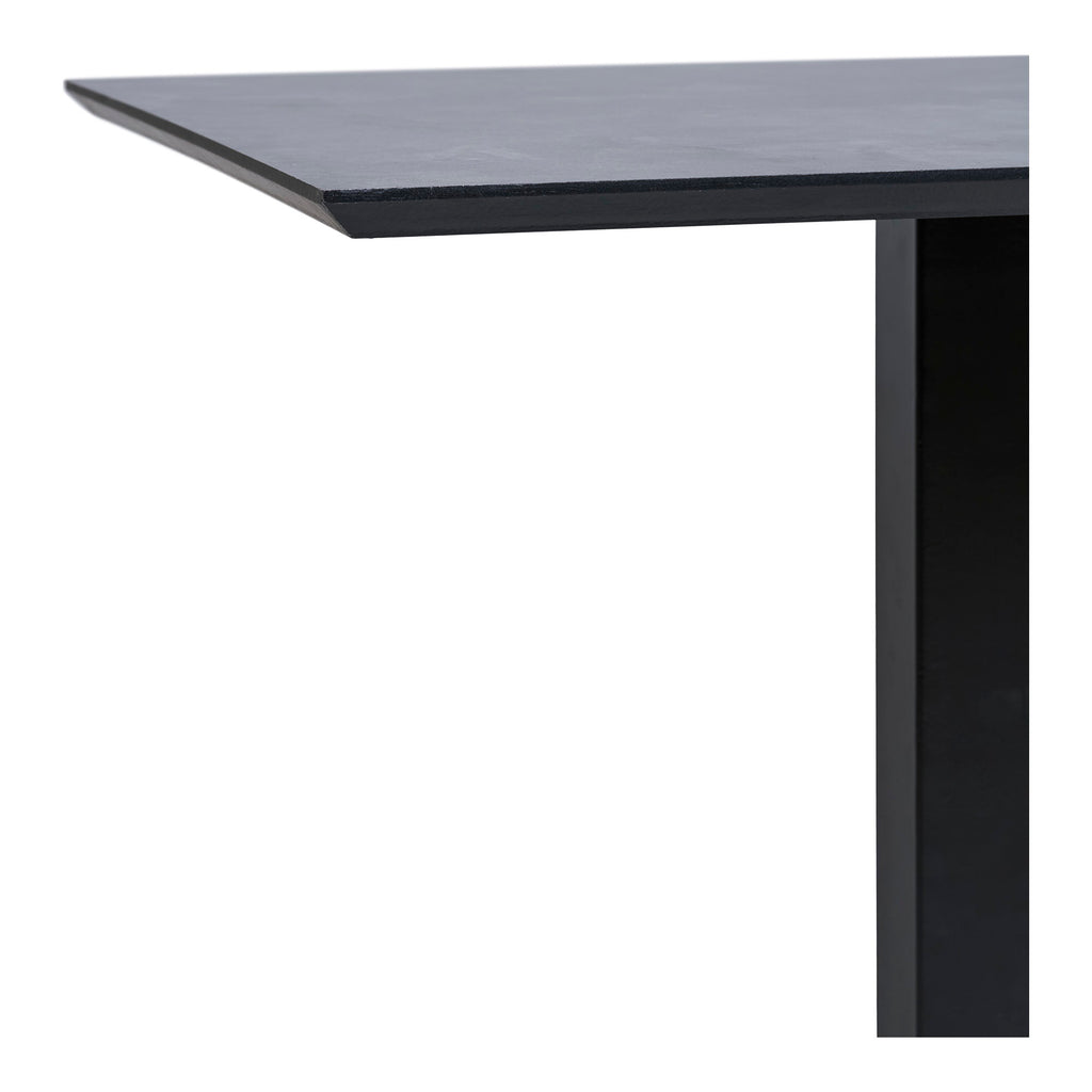 Fano Cafétafel - Melamine, donkere steenlook, zwart metalen onderstel 70x70x75 cm
