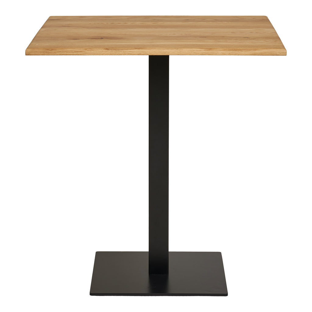 Lignano Cafétafel - Eiken, zwart metalen onderstel 70x70x75 cm