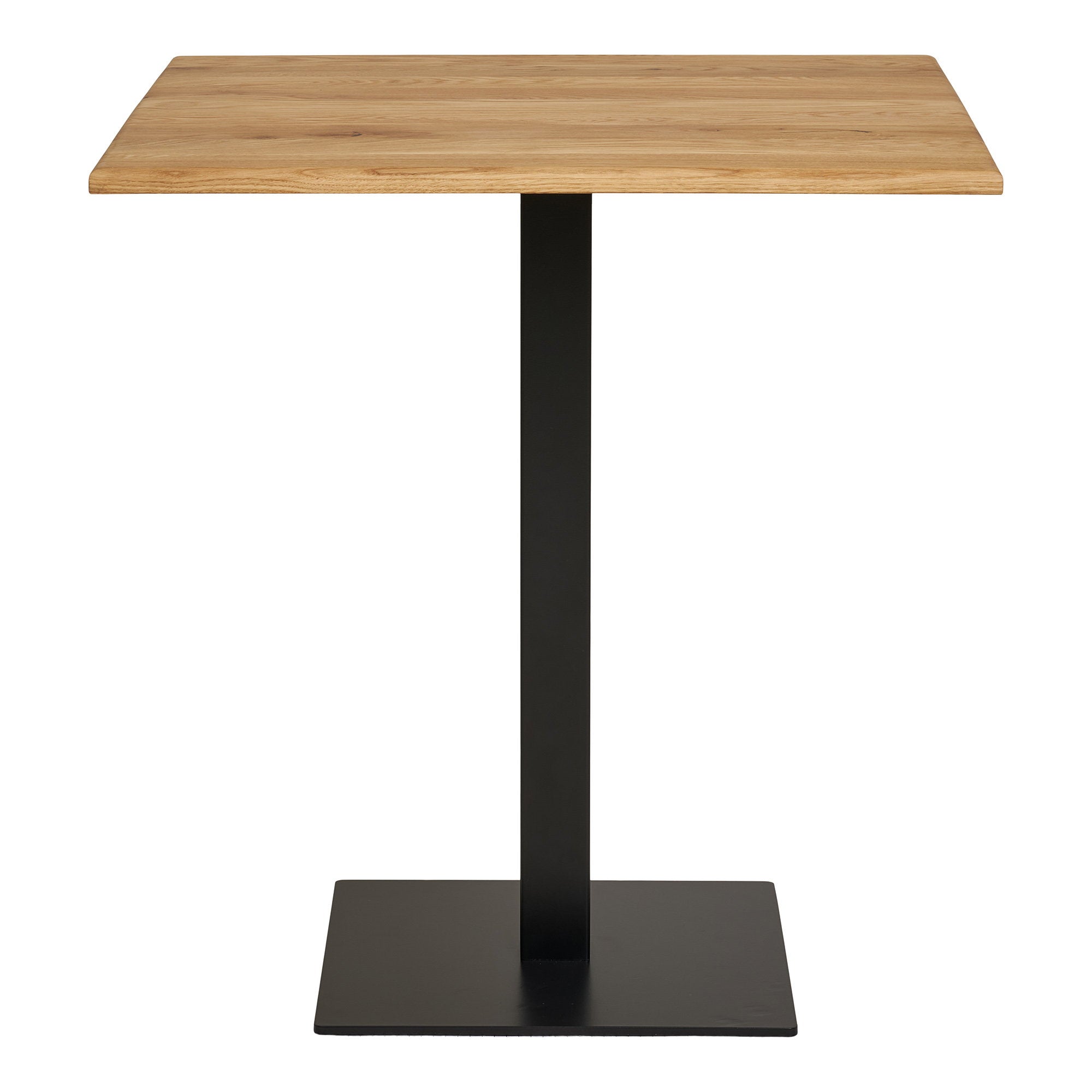 Lignano Cafétafel - Eiken, zwart metalen onderstel 70x70x75 cm
