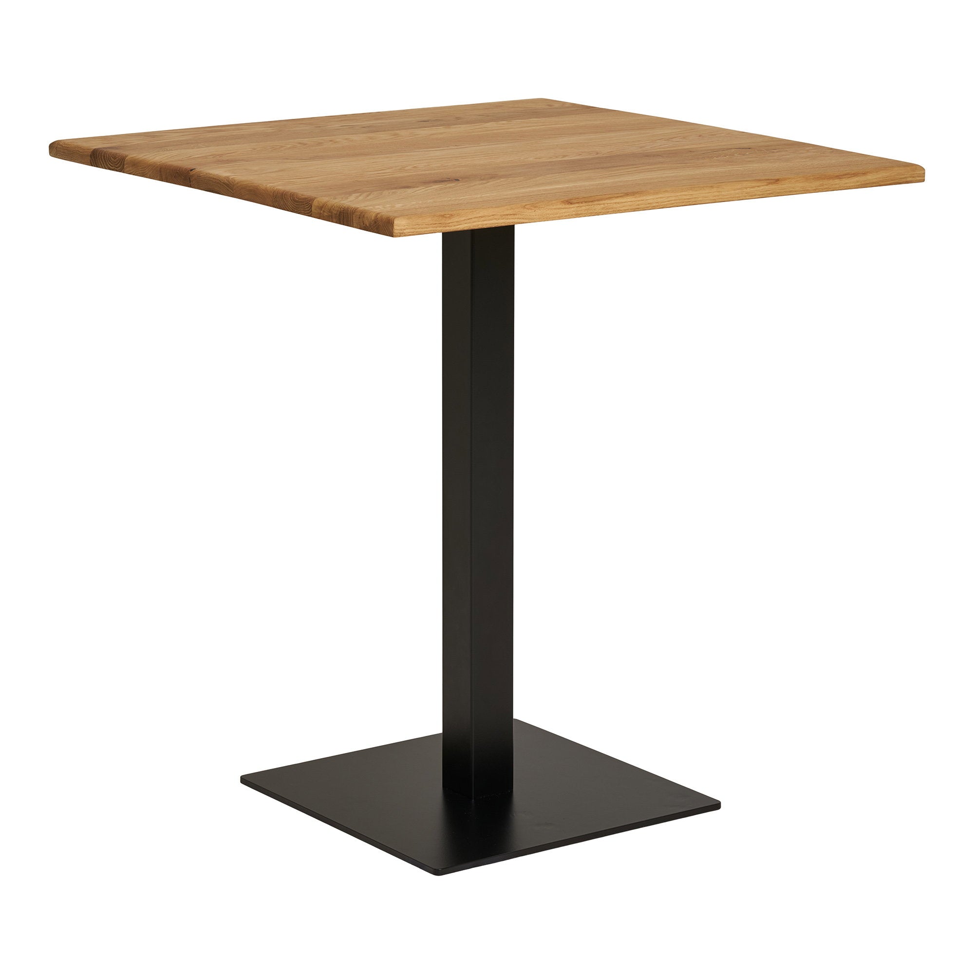 Lignano Cafétafel - Eiken, zwart metalen onderstel 70x70x75 cm