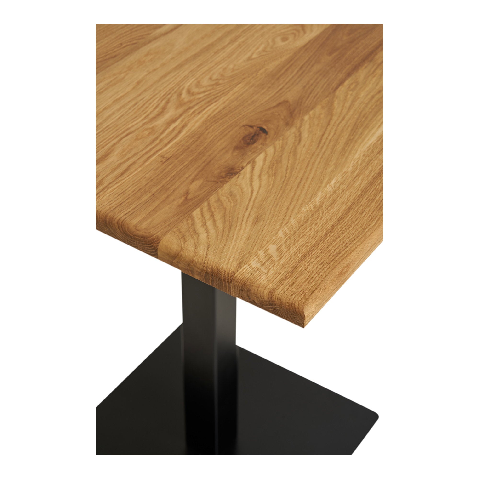 Lignano Cafétafel - Eiken, zwart metalen onderstel 70x70x75 cm