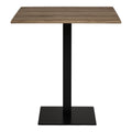 Lignano Cafétafel - Gerookt eiken, zwart metalen onderstel 70x70x75 cm