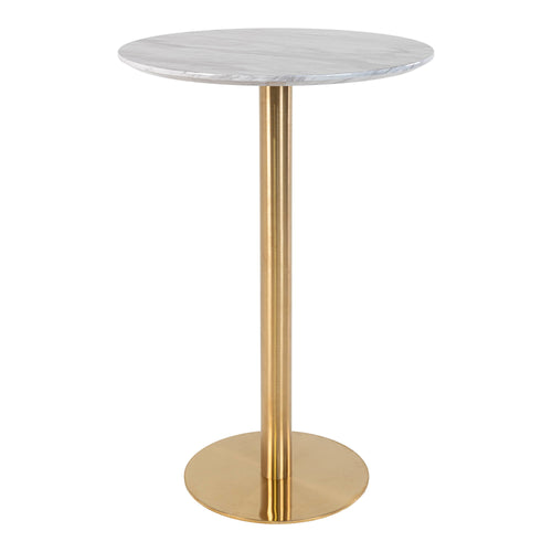 Bolzano Bartafel - Marmerlook blad, messinglook voet Ø70x105 cm - Noël Home