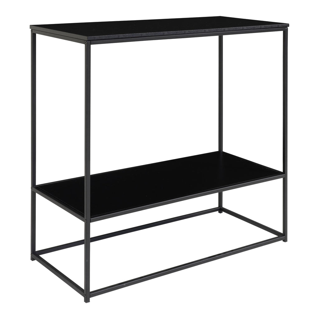 Vita Wandtafel - Wandtafel met 2 planken, zwart, zwart frame 80x36x80 cm