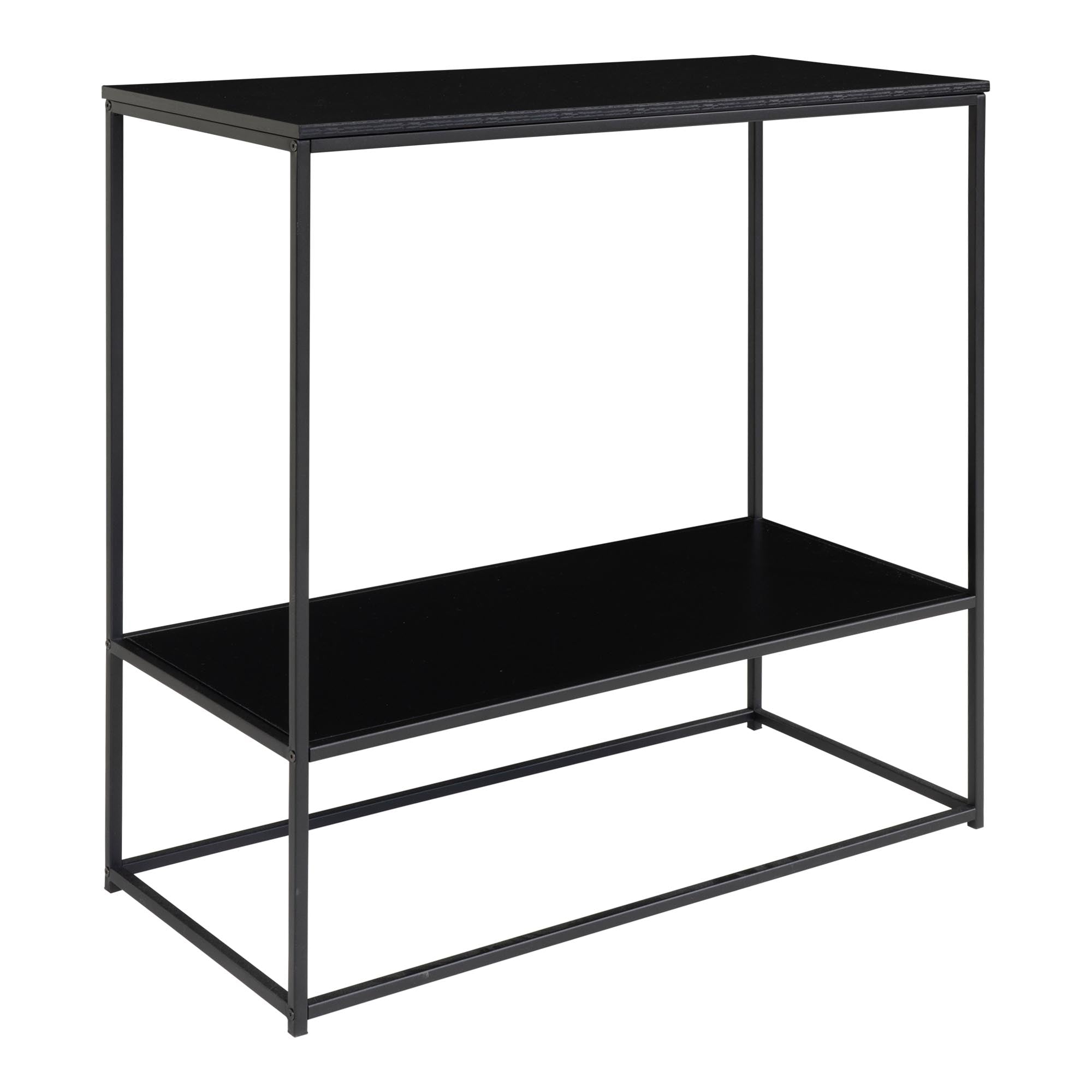 Vita Wandtafel - Wandtafel met 2 planken, zwart, zwart frame 80x36x80 cm