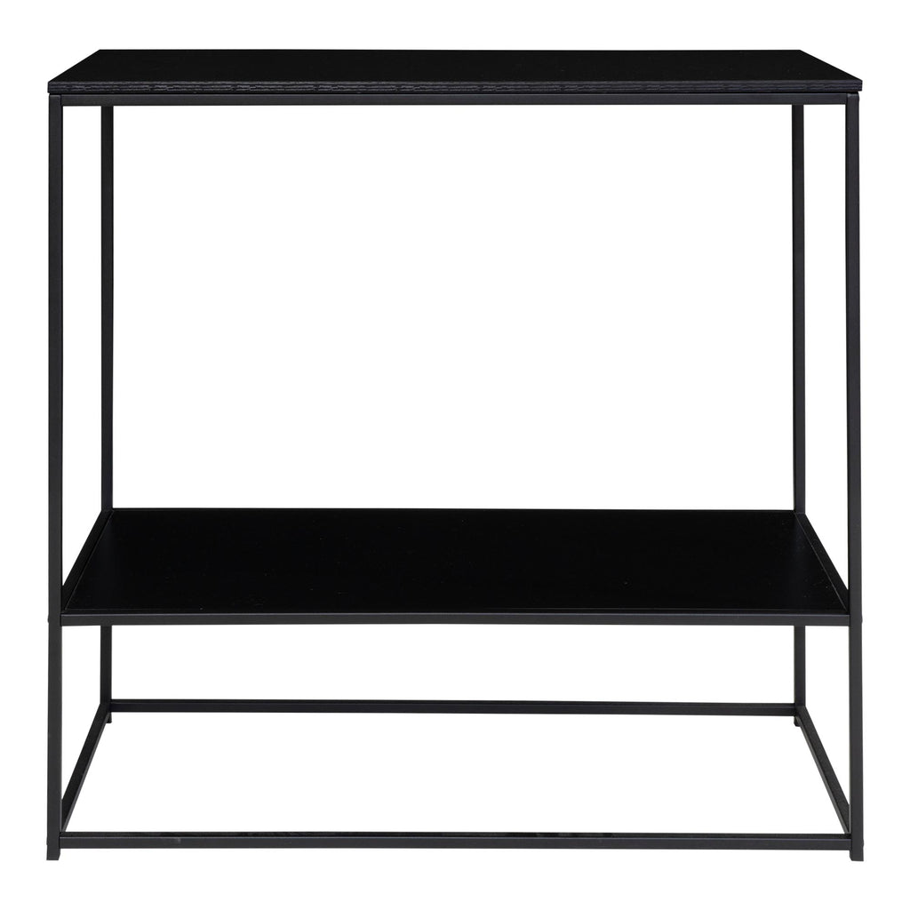 Vita Wandtafel - Wandtafel met 2 planken, zwart, zwart frame 80x36x80 cm