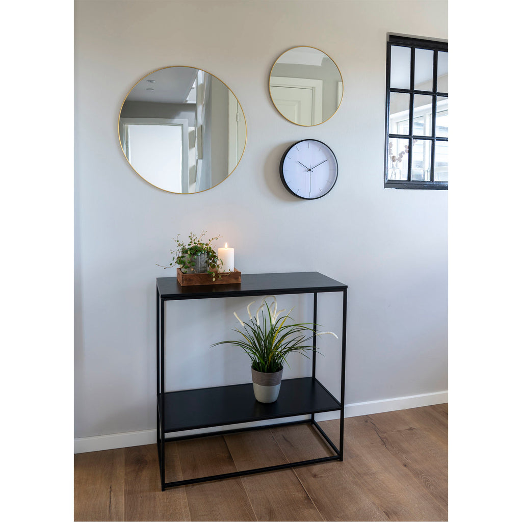 Vita Wandtafel - Wandtafel met 2 planken, zwart, zwart frame 80x36x80 cm