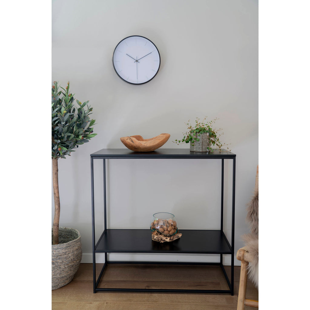 Vita Wandtafel - Wandtafel met 2 planken, zwart, zwart frame 80x36x80 cm