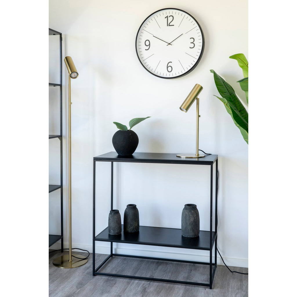 Vita Wandtafel - Wandtafel met 2 planken, zwart, zwart frame 80x36x80 cm