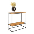 Vita Wandtafel - Wandtafel met 2 planken, eikenlook, zwart frame 80x36x80 cm