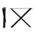 Nimes Eettafelpoten - Zwart gepoedercoat, X-design 8x86x70,8 cm