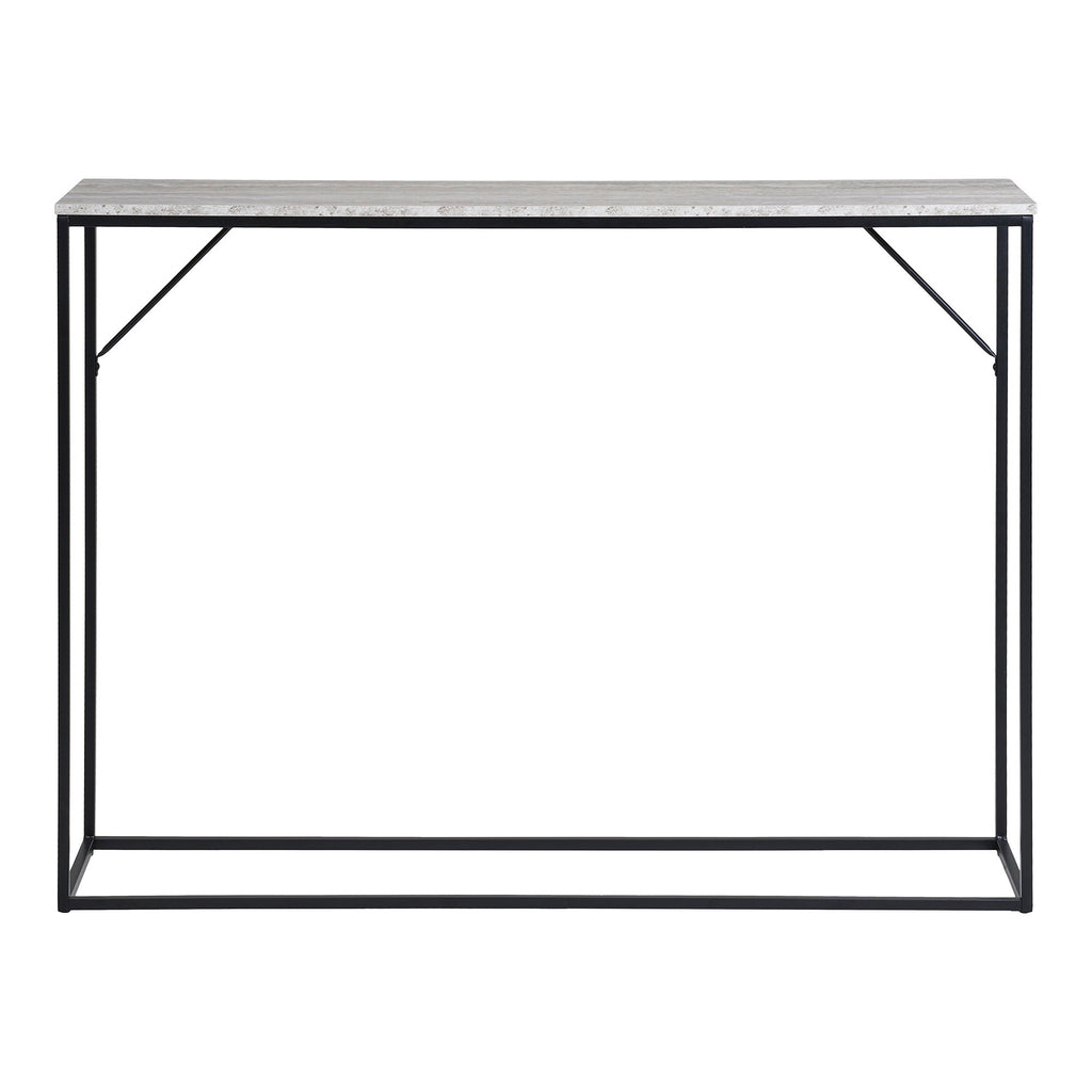 Vita Wandtafel - Wandtafel met 1 plank, travertinlook, zwart frame 110x26x80 cm