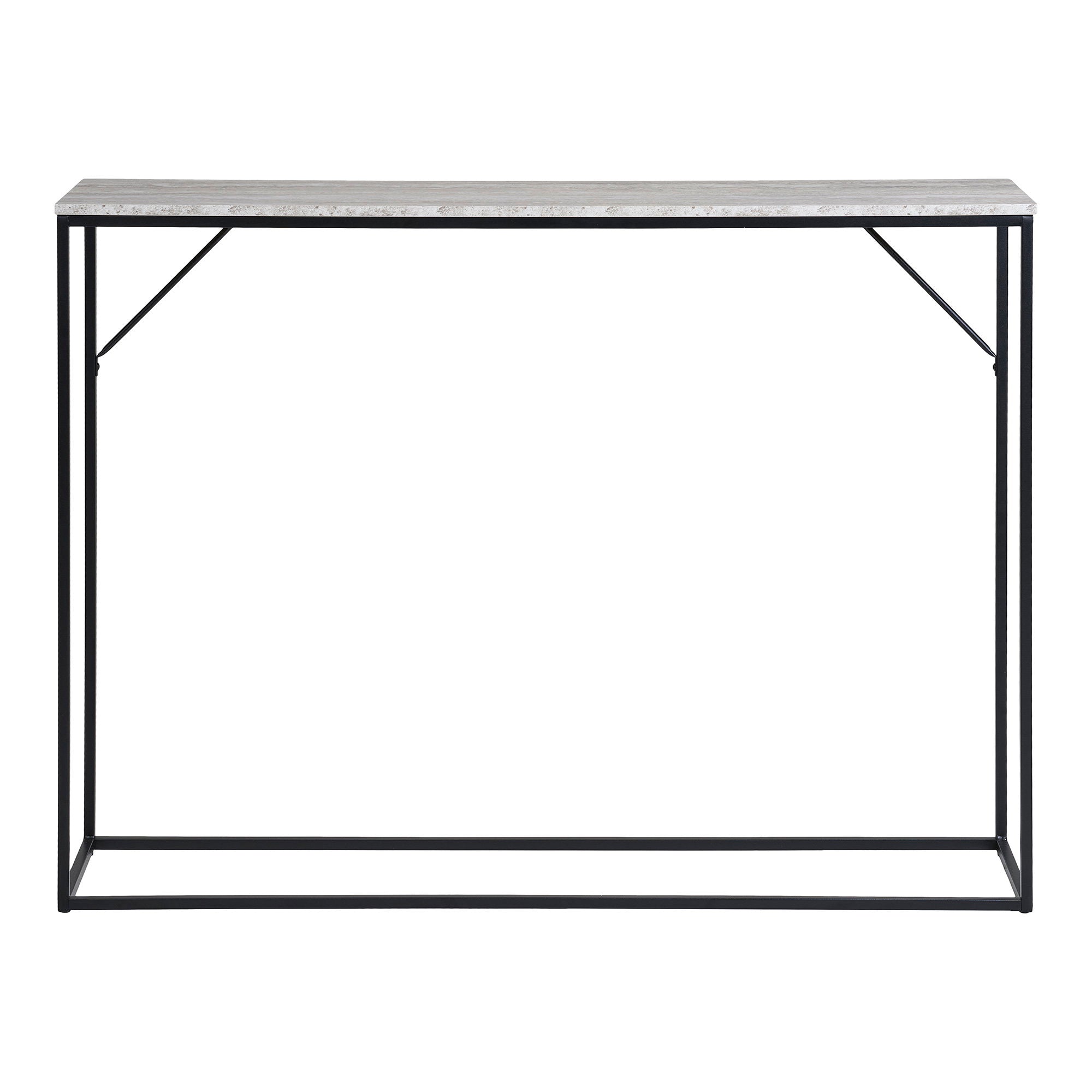 Vita Wandtafel - Wandtafel met 1 plank, travertinlook, zwart frame 110x26x80 cm