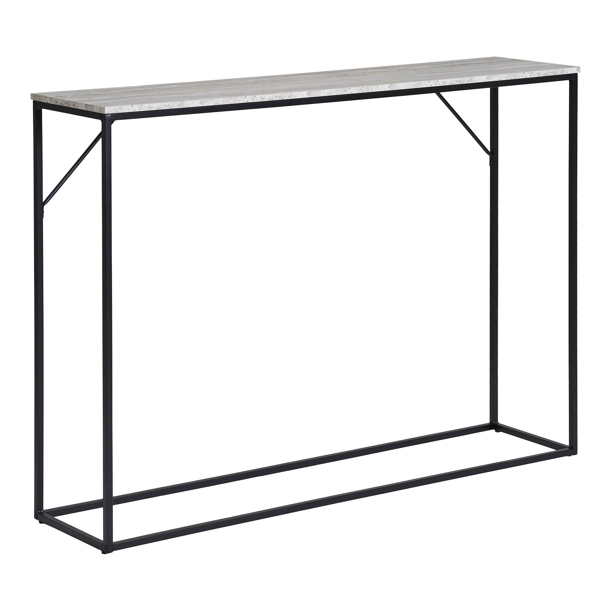 Vita Wandtafel - Wandtafel met 1 plank, travertinlook, zwart frame 110x26x80 cm