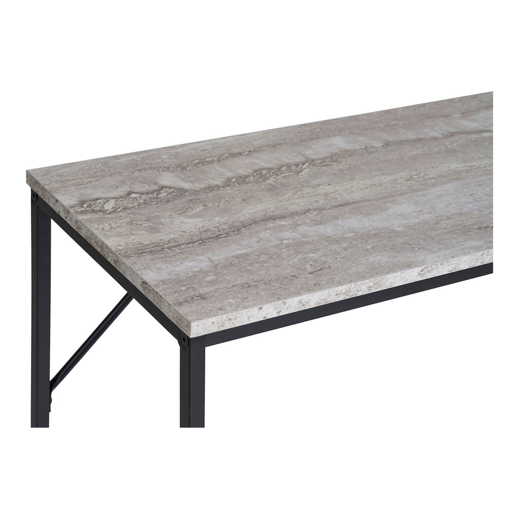 Vita Wandtafel - Wandtafel met 1 plank, travertinlook, zwart frame 110x26x80 cm