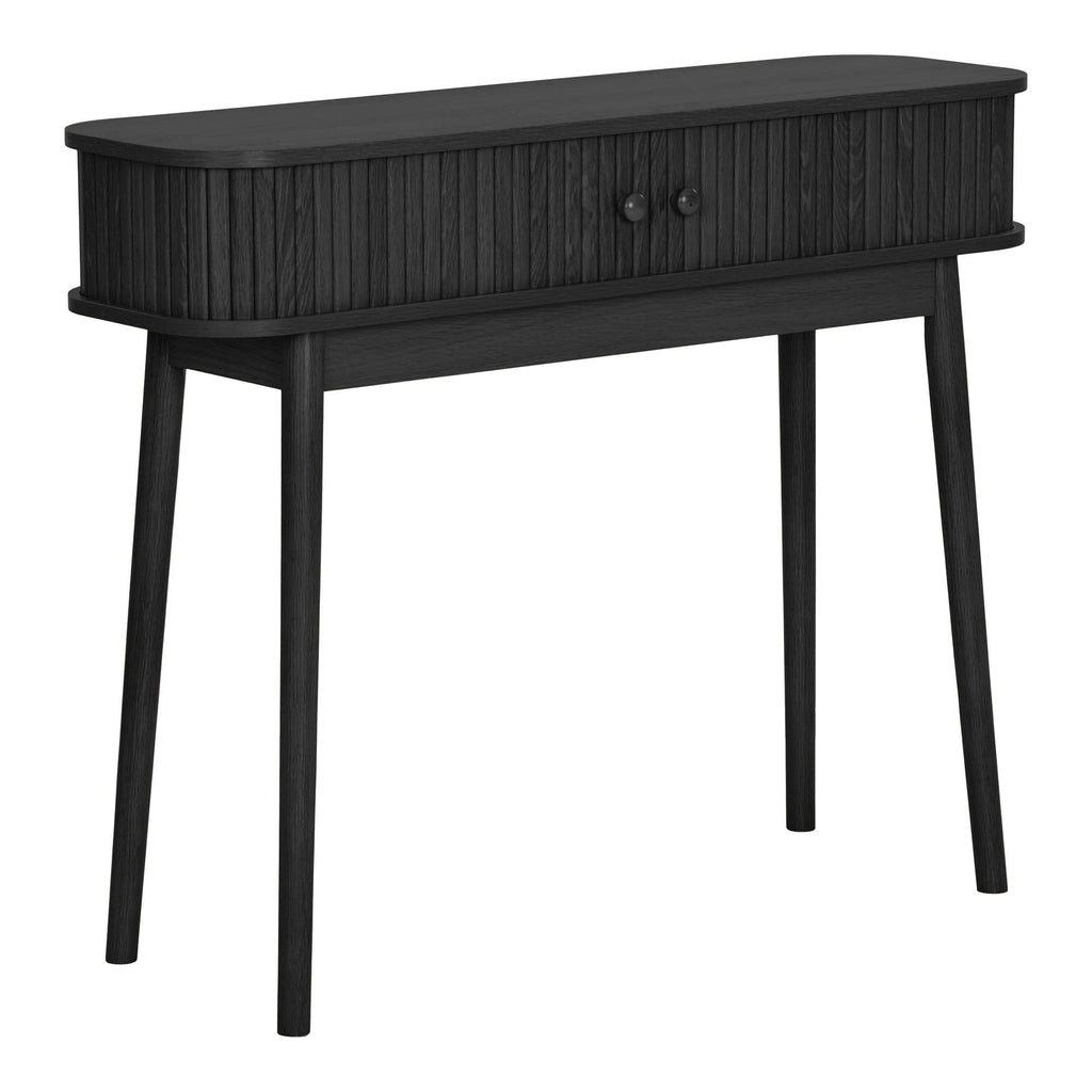Schwarzer Konsolentisch Nikko mit 2 Türen - 100x30x80 cm