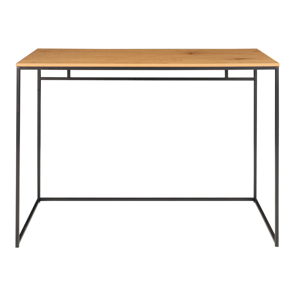 Oak-look desk Vita with black frame - 100x45x75 cm