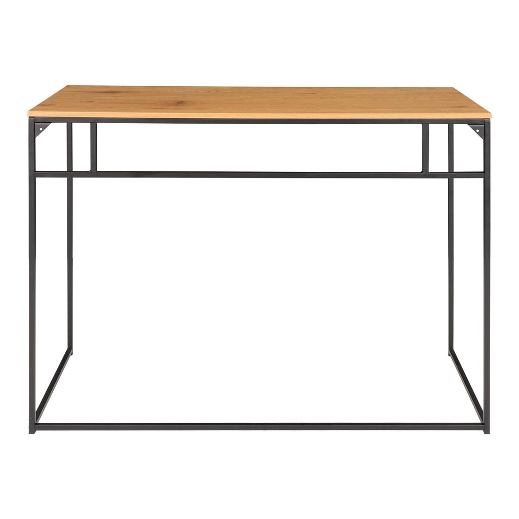 Oak-look desk Vita with black frame - 100x45x75 cm