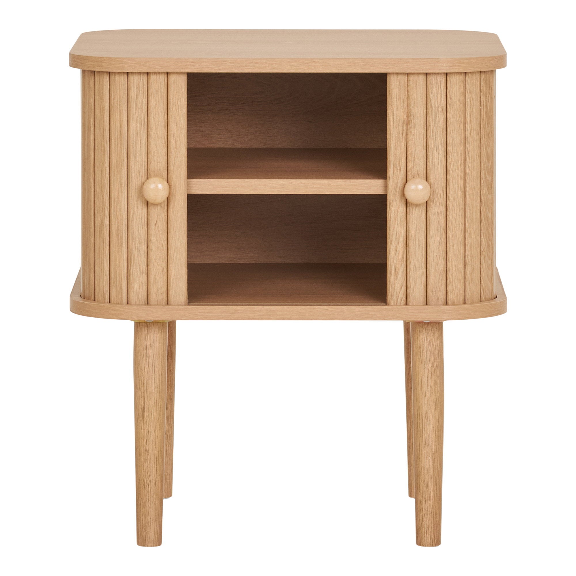 Nikko Bijzettafel - Bijzettafel met 2 deuren, naturel 45x40x50,5 cm