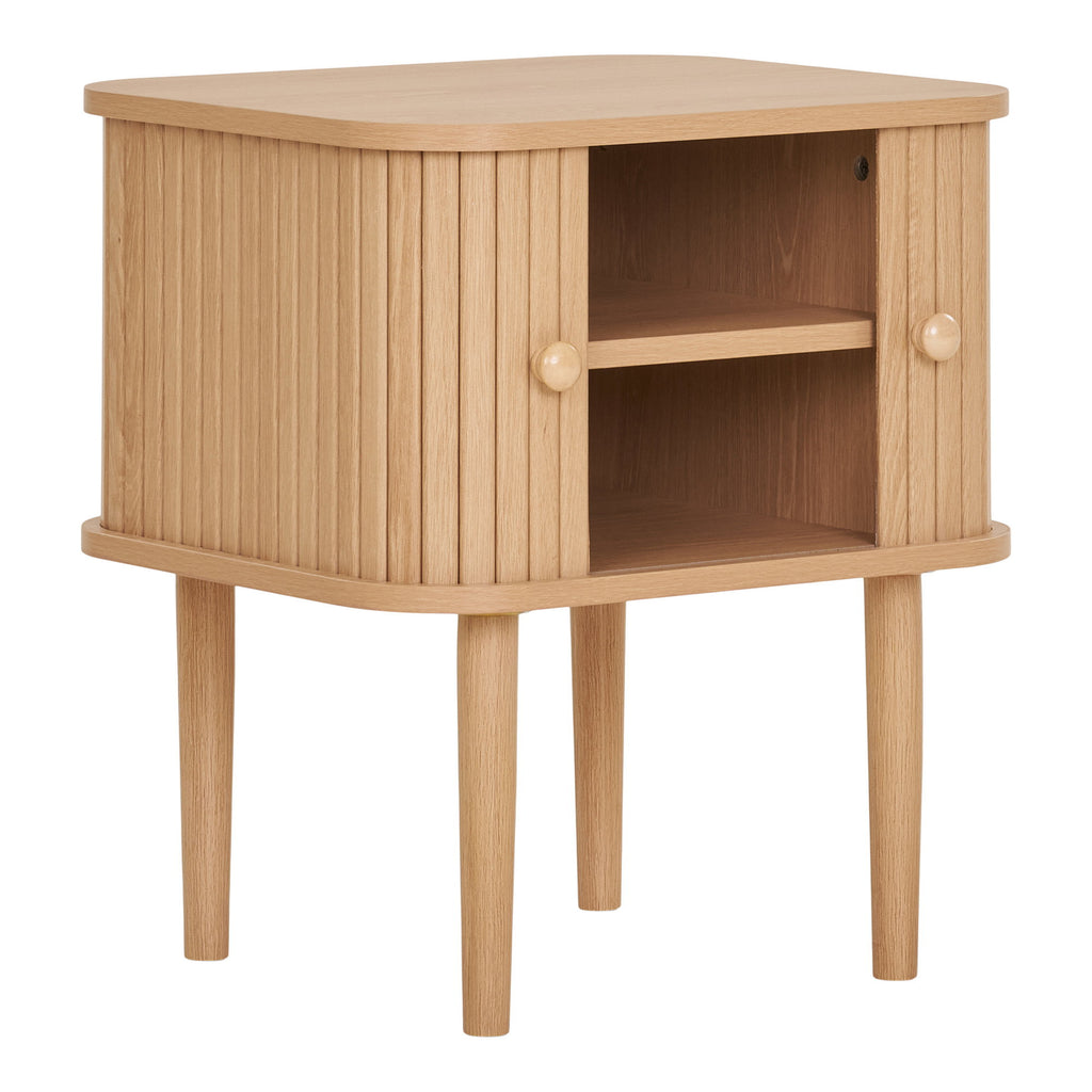 Nikko Side Table - Side table with 2 doors, natural 45x40x50.5 cm
