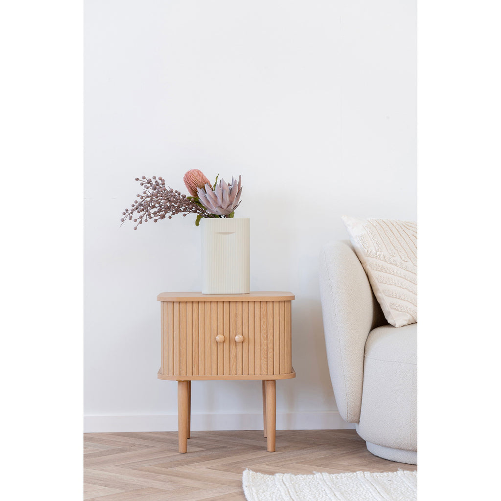 Nikko Side Table - Side table with 2 doors, natural 45x40x50.5 cm
