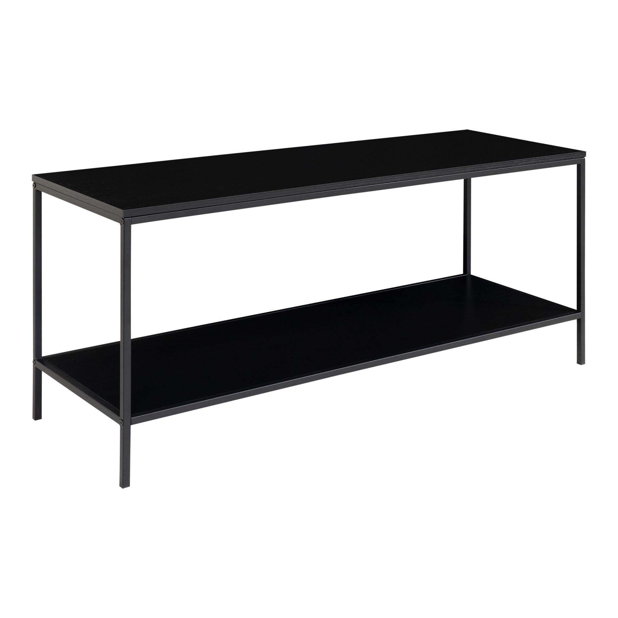 Vita TV-meubel - Met 2 planken, zwart, zwart frame 100x36x45 cm