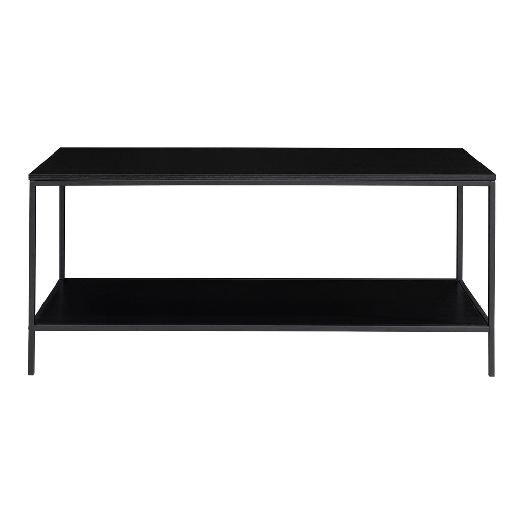 Vita TV-meubel - Met 2 planken, zwart, zwart frame 100x36x45 cm