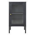 Dalby Kast - Kast met 1 glazen deur, staal, zwart 38x35x70 cm