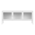 Brisbane TV-meubel - 3 glazen deuren, staal, wit 130x40x55 cm