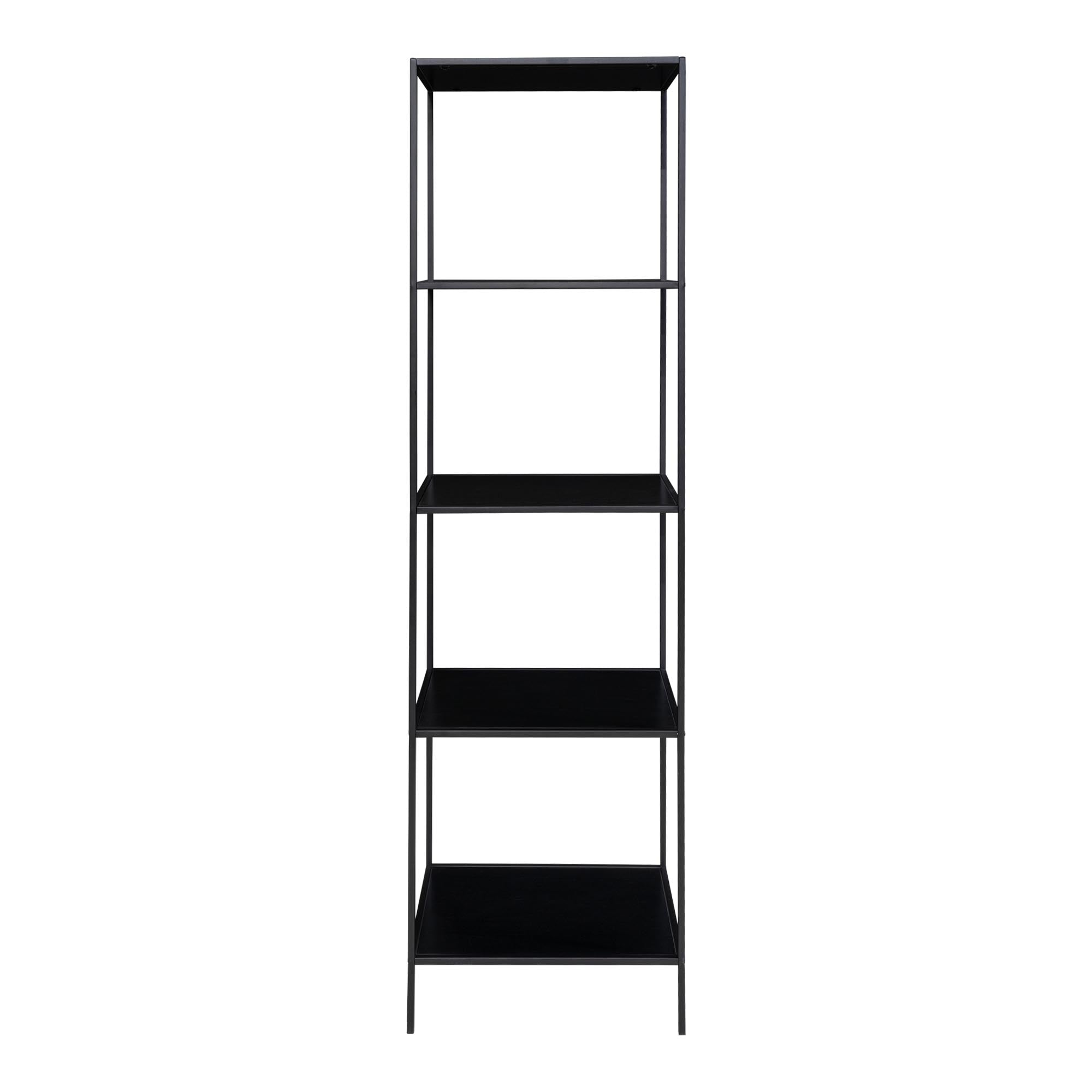 Vita Stellingkast - Met 5 planken, zwart, zwart frame 51x36x170 cm