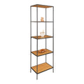 Vita Stellingkast - Met 5 planken, eikenlook, zwart frame 51x36x170 cm