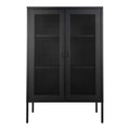 Melbourne Kast - Kast met 2 gaasdeuren, staal, zwart 80x40x120 cm