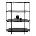 Vita Ovale Stellingkast - Met 4 planken, zwart, zwart frame 85x36x111 cm