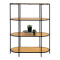 Vita Ovale Stellingkast - Met 4 planken, eikenlook, zwart frame 85x36x111 cm