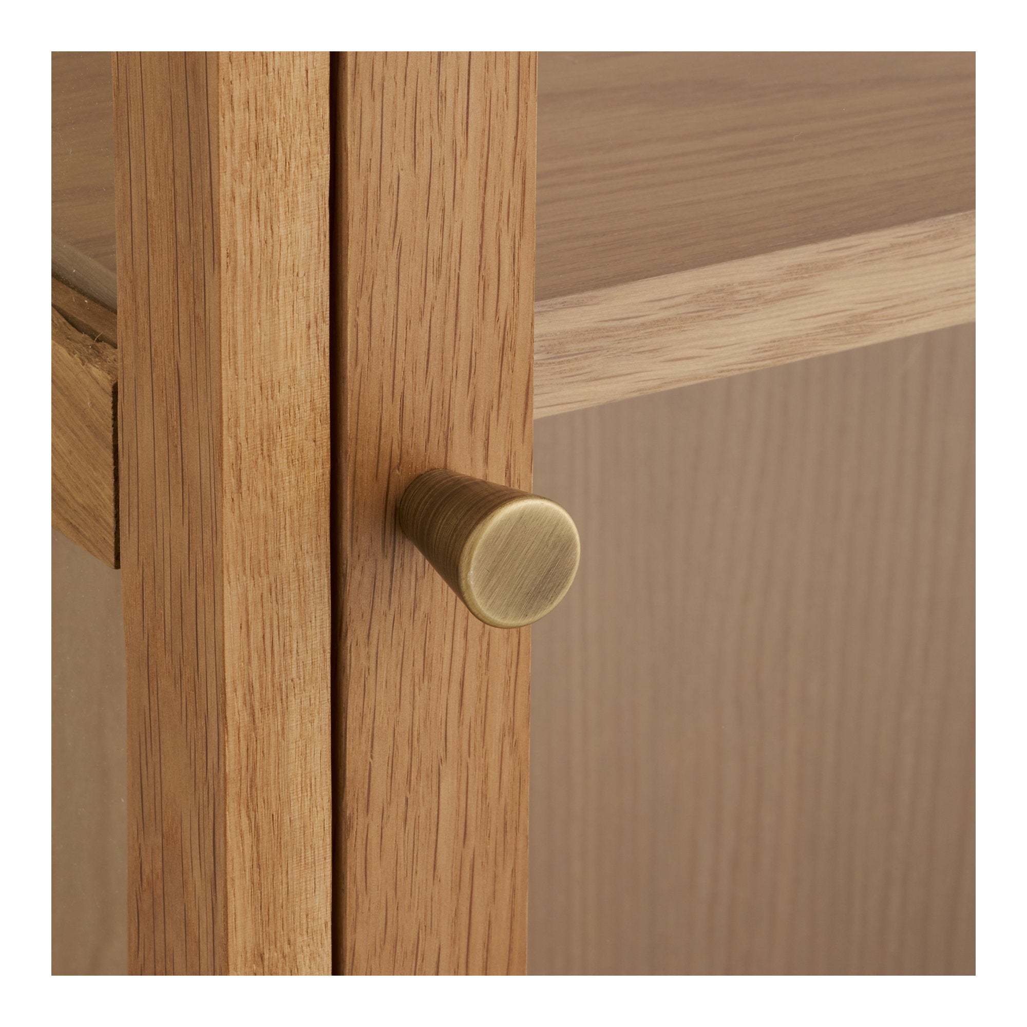 Zamora Wandkast - Hangende wandkast, eikenhout/eikenfineer/gehard glas, naturel 20x40x60 cm
