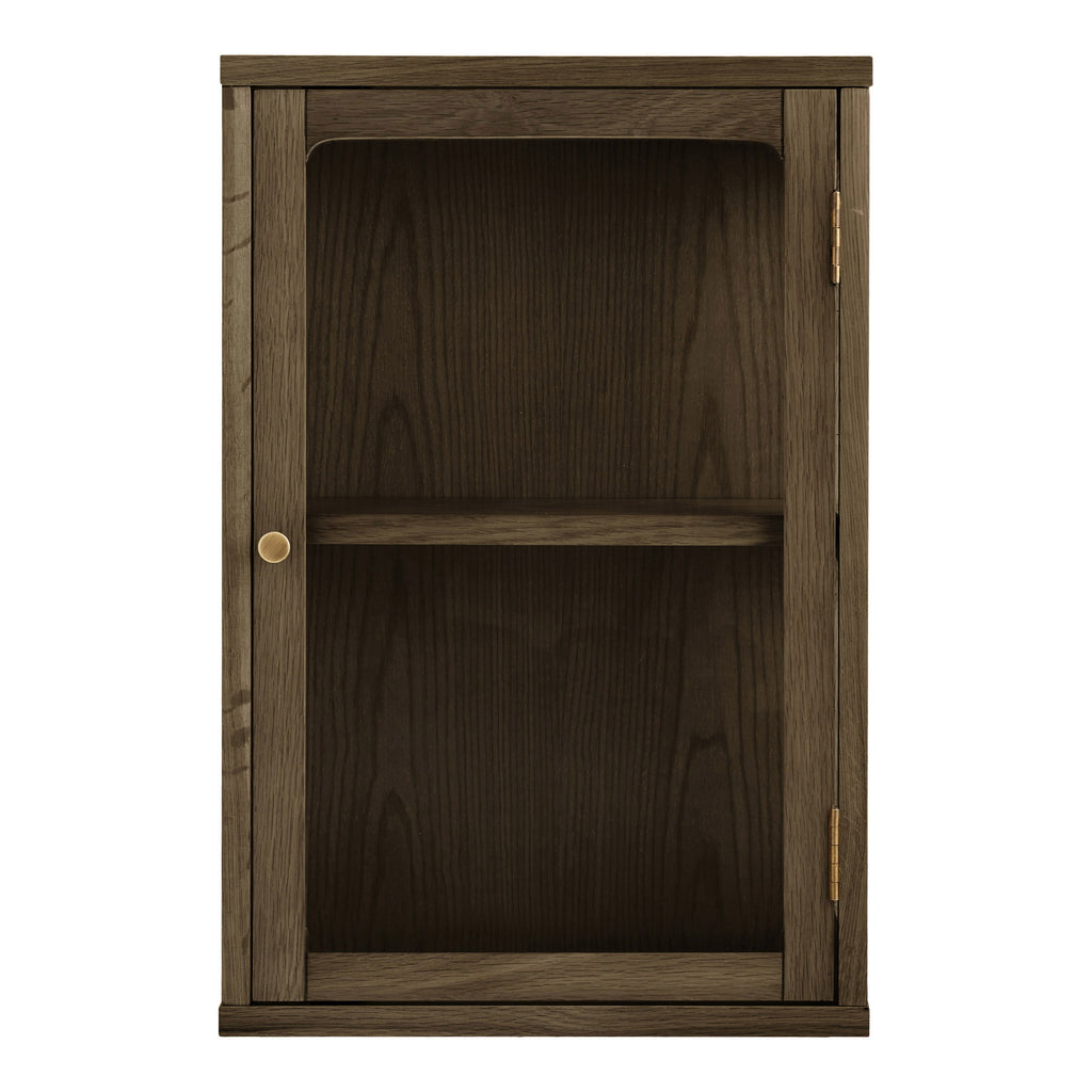 Zamora Hängeschrank - Wandschrank, Eiche/Eichenfurnier/gehärtetes Glas, 20x40x60 cm