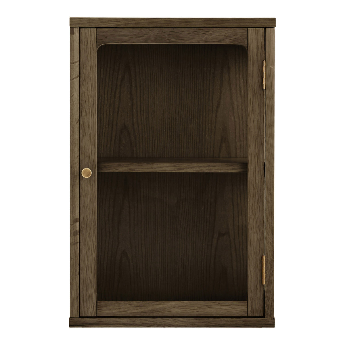 Zamora Wall Cabinet - Wall-mounted cabinet, oak/oak veneer/tempered glass, 20x40x60 cm