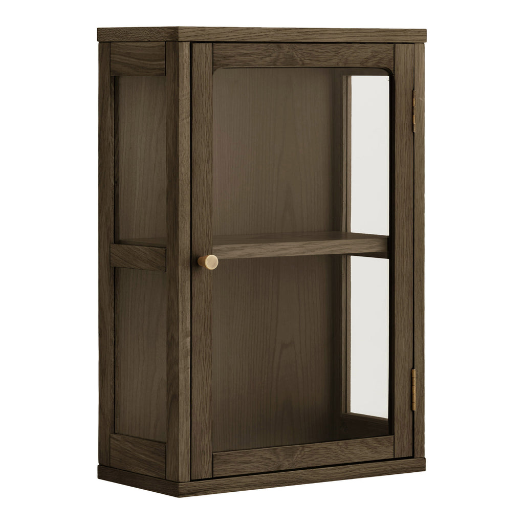 Zamora Hängeschrank - Wandschrank, Eiche/Eichenfurnier/gehärtetes Glas, 20x40x60 cm