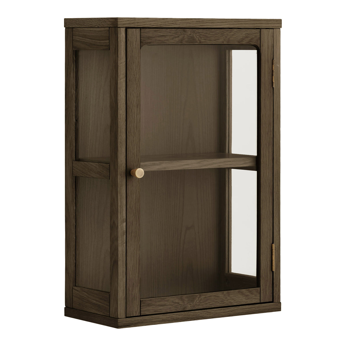 Zamora Wall Cabinet - Wall-mounted cabinet, oak/oak veneer/tempered glass, 20x40x60 cm