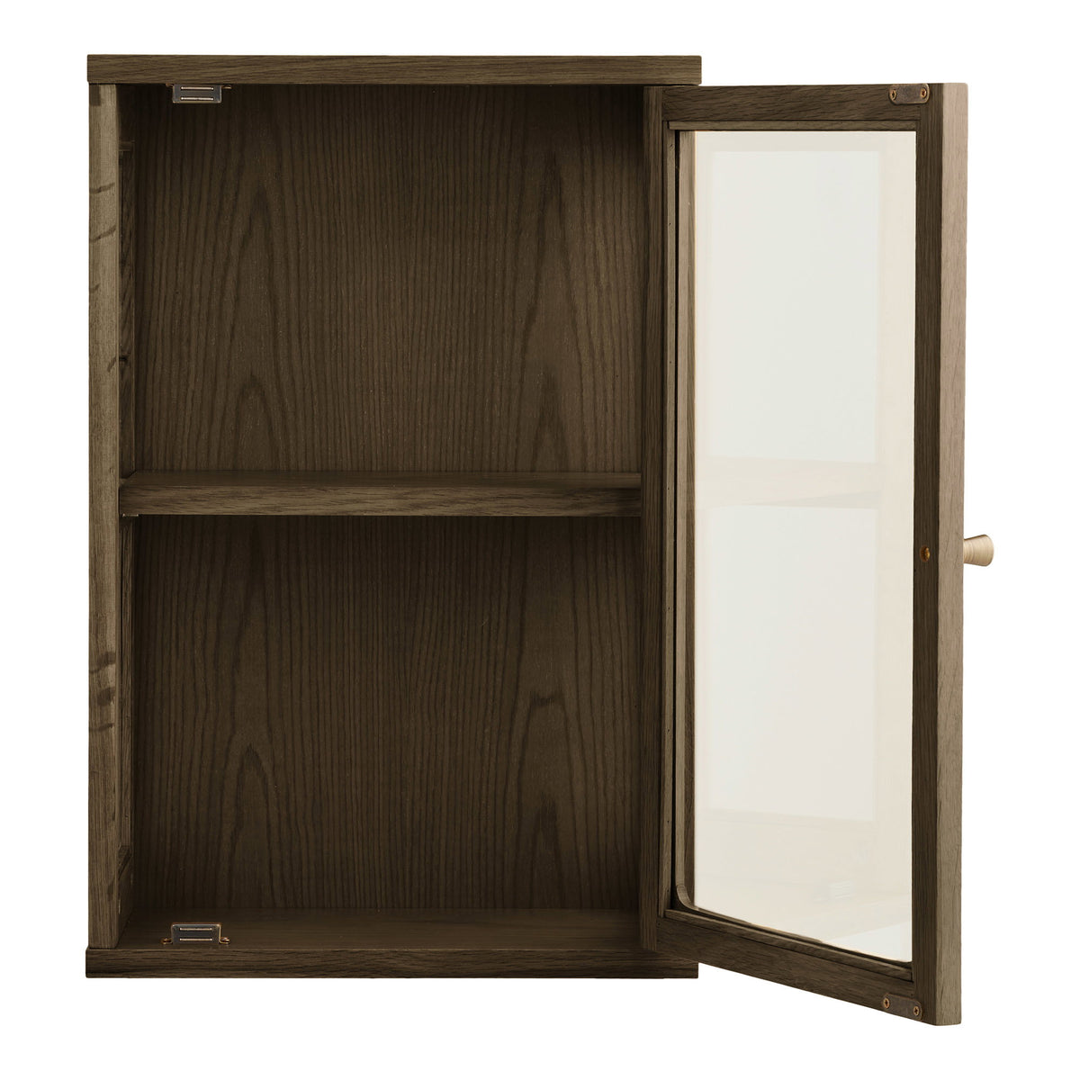 Zamora Wall Cabinet - Wall-mounted cabinet, oak/oak veneer/tempered glass, 20x40x60 cm