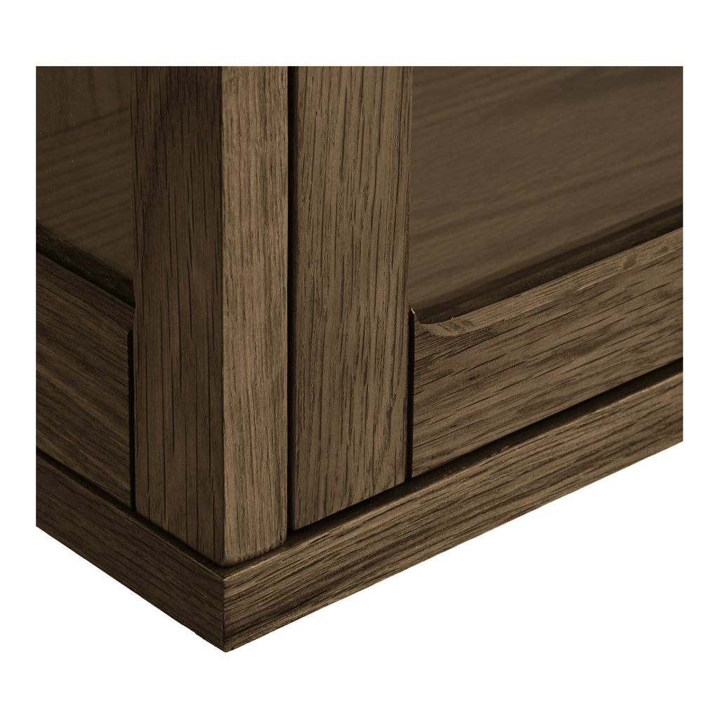 Zamora Hängeschrank - Wandschrank, Eiche/Eichenfurnier/gehärtetes Glas, 20x40x60 cm