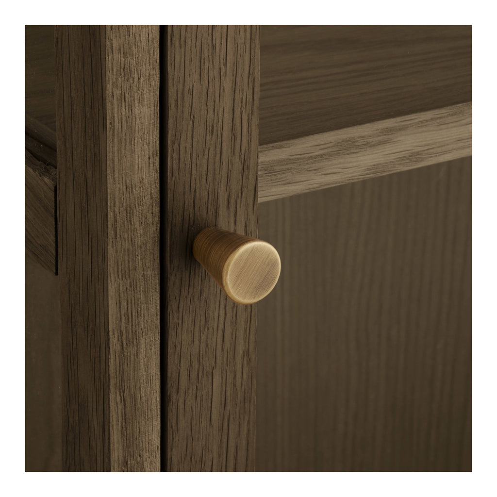 Zamora Hängeschrank - Wandschrank, Eiche/Eichenfurnier/gehärtetes Glas, 20x40x60 cm