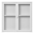 Brisbane Hangende Vitrinekast - Hangende vitrinekast met 2 glazen deuren, staal, wit 80x18x80 cm